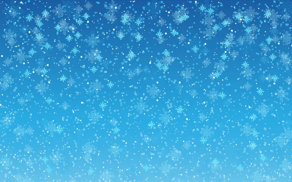 Winter Hintergrund Mit Schneefall Auf Blauem Hintergrund — Stockvektor