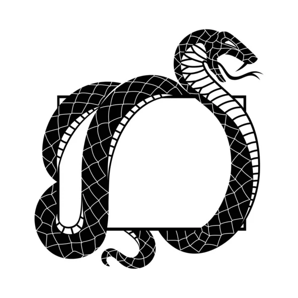 Ilustración Icono Serpiente Enojada Aislado Sobre Fondo Blanco — Vector de stock