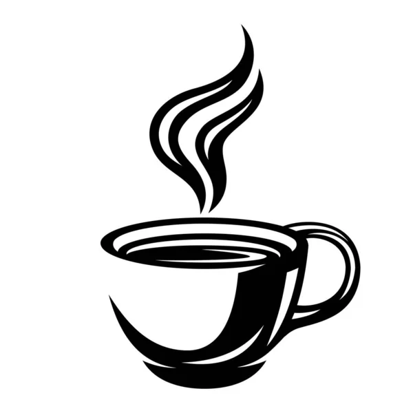 Beker Van Hete Koffie Pictogram Witte Achtergrond — Stockvector