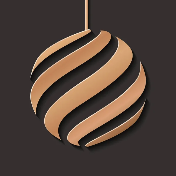 Bola de Navidad decorativa oro — Vector de stock