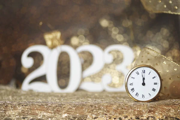 Happy New Year Symbol Number 2023 Wooden Background — Stock Photo, Image