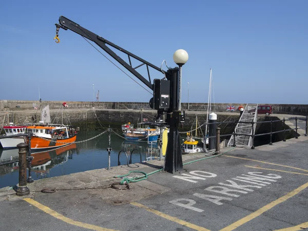 Drukke zee haven kraan — Stockfoto