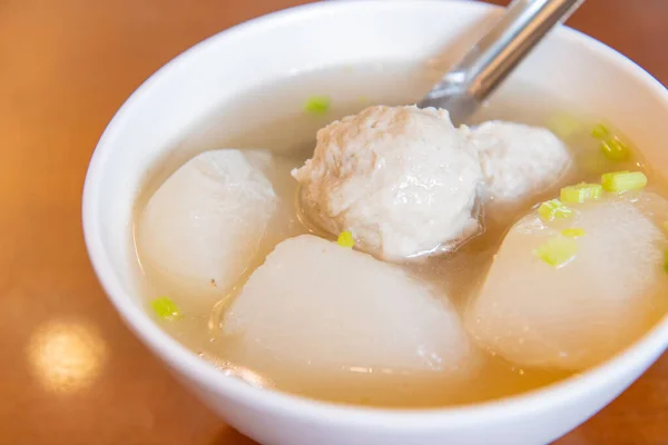 Fischbällchensuppe Ist Traditionelle Taiwanesische Küche — Stockfoto