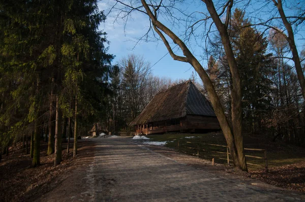 Authentiek Dorpshuis Agritoerisme Eten Met Natuur Oost Europese Cultuur Historische — Stockfoto