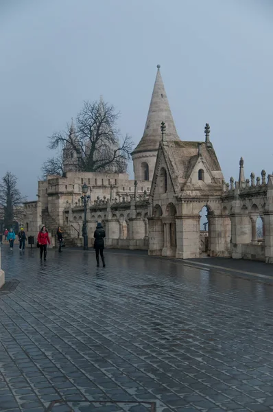 Fishing Castle Budapest Foggy Weather Eastern European Culture Historical Monuments — Stock Photo, Image