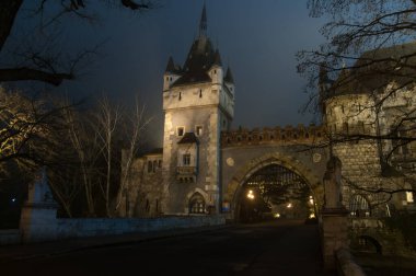 Geceleri Budapeşte 'nin mimari anıtları. Doğu Avrupa kültürü, tarihi mimari eserleri. Macaristan tarihi, mimarisi
