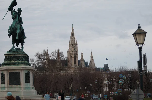 Architectonische Monumenten Van Wenen Bij Bewolkt Weer Europese Cultuur Historische — Stockfoto