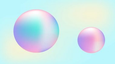 Pastel Pembe Arkaplanda Dinamik Yüzen Toplar. Doğal soyut rüya gibi gökyüzü. Video kaydı. Canlandırma. 