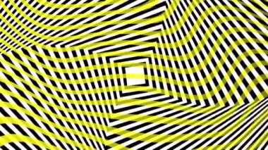 Optik yanılsama. Siyah beyaz video arka plan. Çizgi roman efekti video görüntüleri. Animasyon soyut vektör kusursuz operasyon sanat modeli. Tek renkli grafik siyah beyaz süs. Çizgili optik yanılsama
