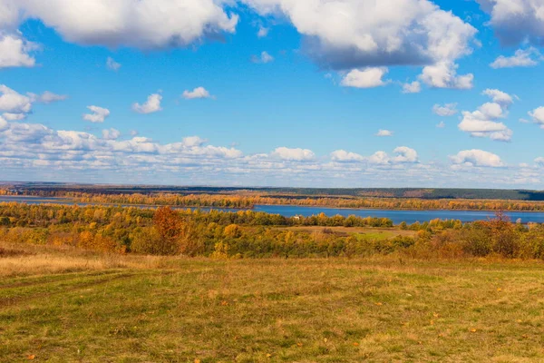 Piękne Chmury Tle Pola Jesienią — Zdjęcie stockowe
