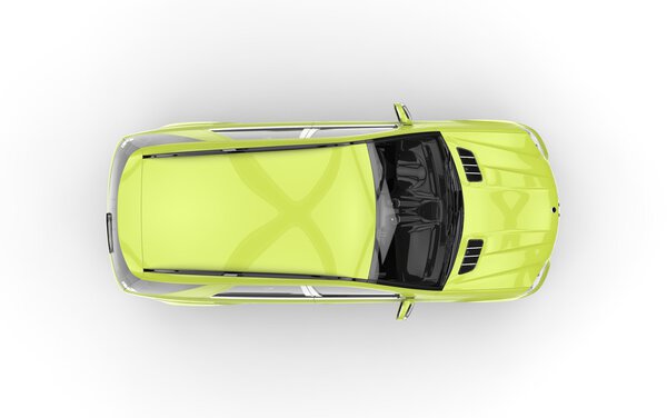 Lime Green Car Top View