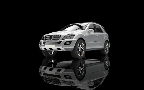 Srebrny SUV 3D — Zdjęcie stockowe