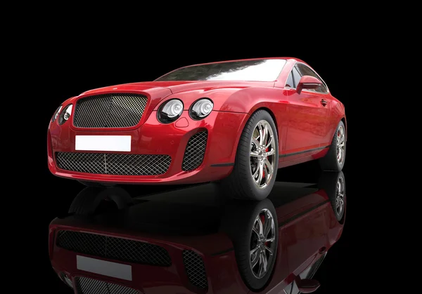 Czerwony elegancki luksusowy samochód na czarnym tle — Zdjęcie stockowe