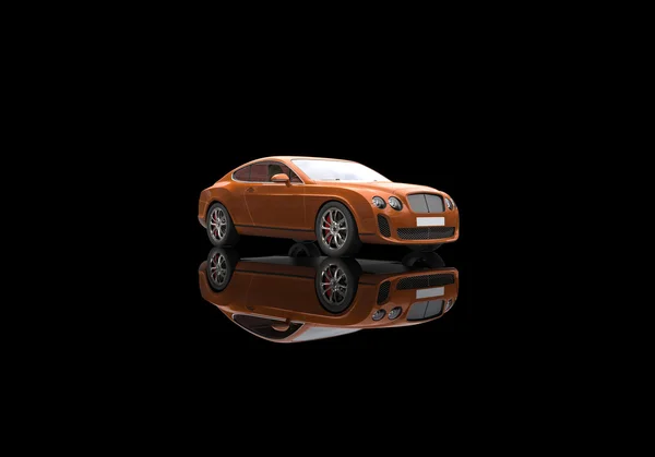 Orange Business Car On Black Background — Stock Photo, Image