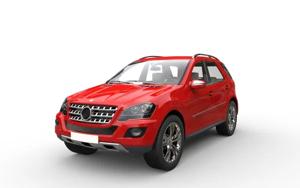 SUV rosso 3D Foto Stock Royalty Free