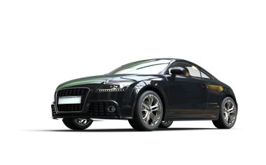 modern beyaz zemin üzerine siyah bir araba