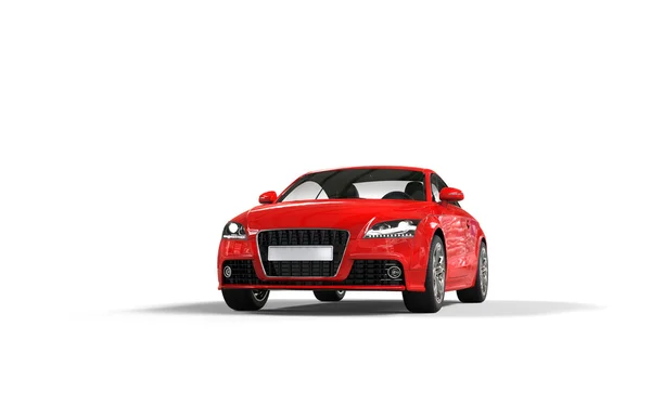 Modernes rotes Auto auf weißem Hintergrund — Stockfoto