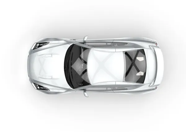 Witte auto bovenaanzicht — Stockfoto