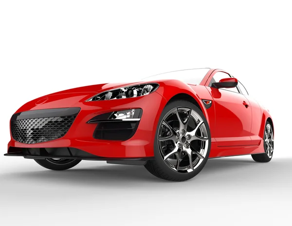 Carro esportivo lado frontal vermelho — Fotografia de Stock