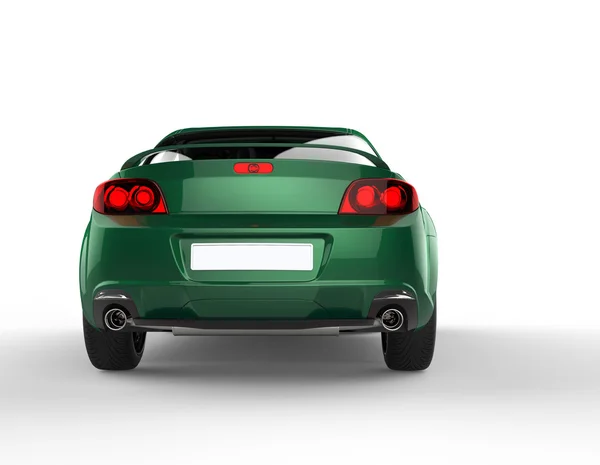 Metallic green car back view - taillights — Stock Photo, Image