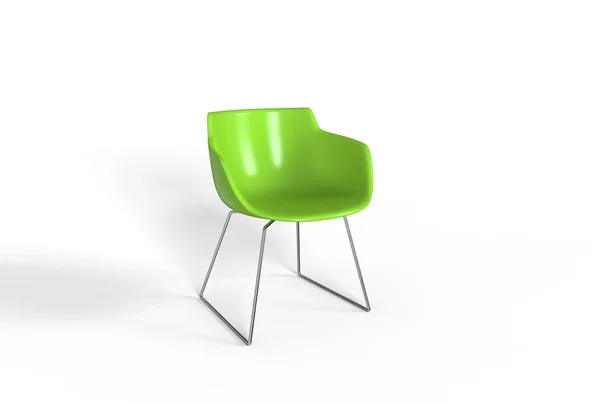 Proste zielone krzesło z tworzywa sztucznego — Zdjęcie stockowe