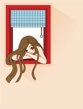 karikatür tarzı kız moda