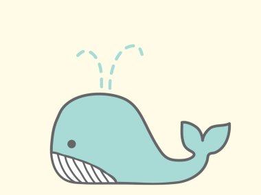 Cute Whale - clipart