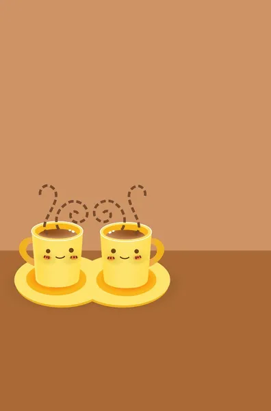 Schattig koffie achtergrond — Stockvector