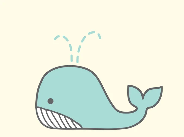 Cute Whale - — Stock Vector