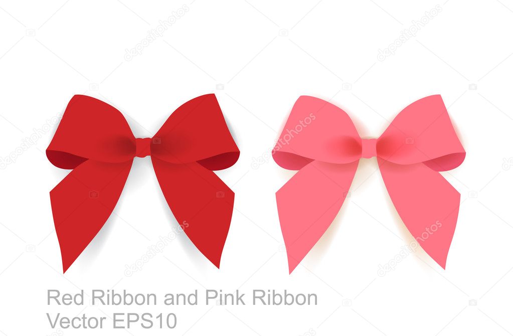 Pink Ribbon And Red Ribbon