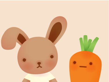 sevimli tavşan ve arka plan