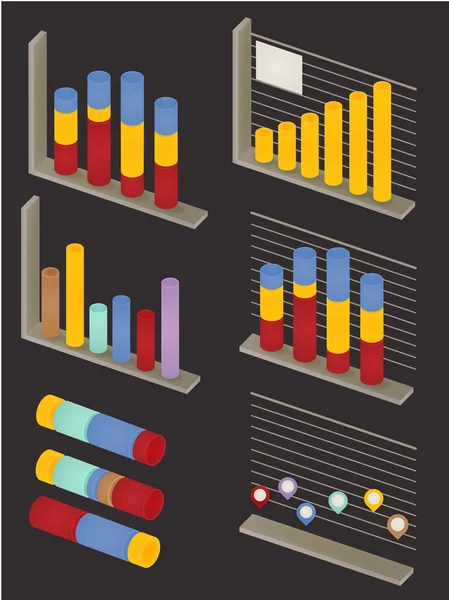 Set voor flexibele elementen info graphics — Stockvector