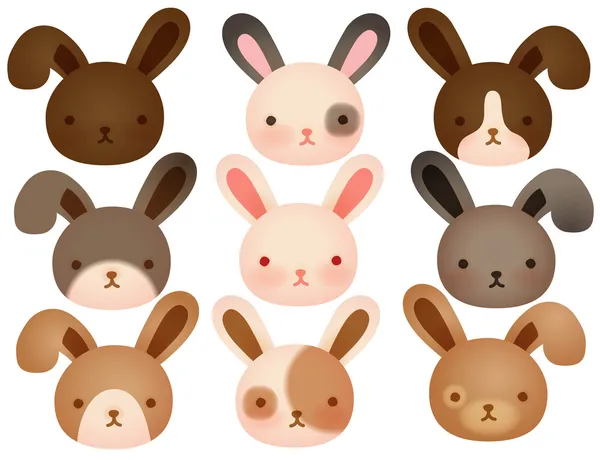 Collection of Cute rabbit — Stock Vector