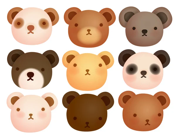 Collection of Cute Bear — Stock Vector