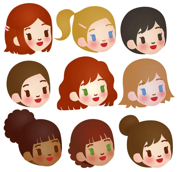 Collection of Cute Multi Ethnic Character — Stock Vector