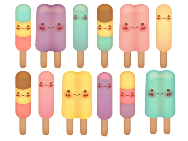 Set of Lovely Ice Cream Vector Graphics