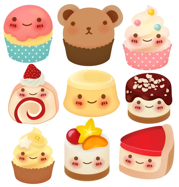 Колекція Cute десерт Векторна Графіка