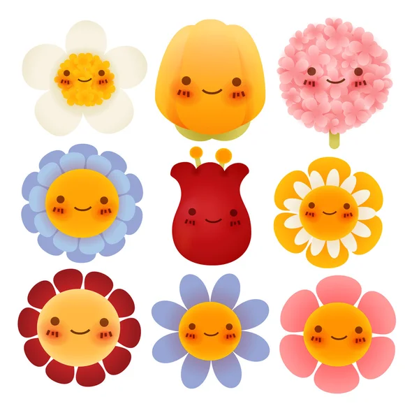 Collection of Cute Flowers — Stock Vector