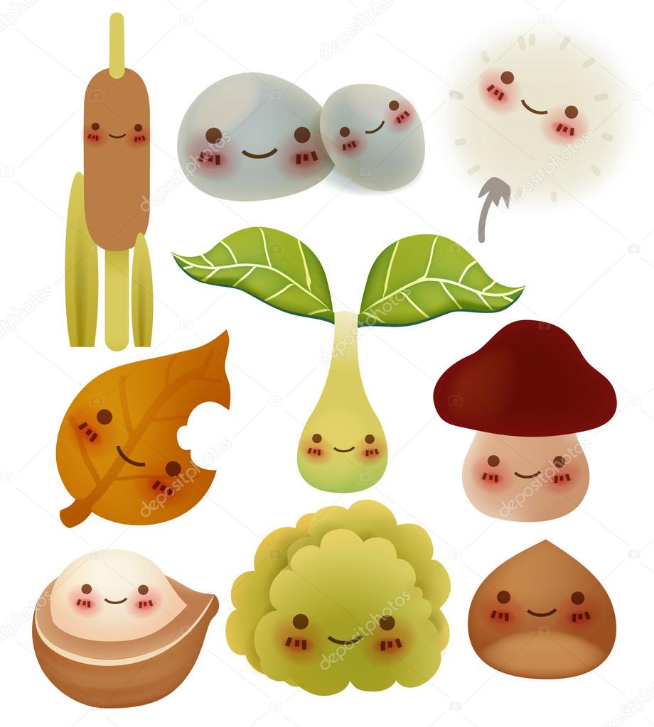 Collection of cute forest item