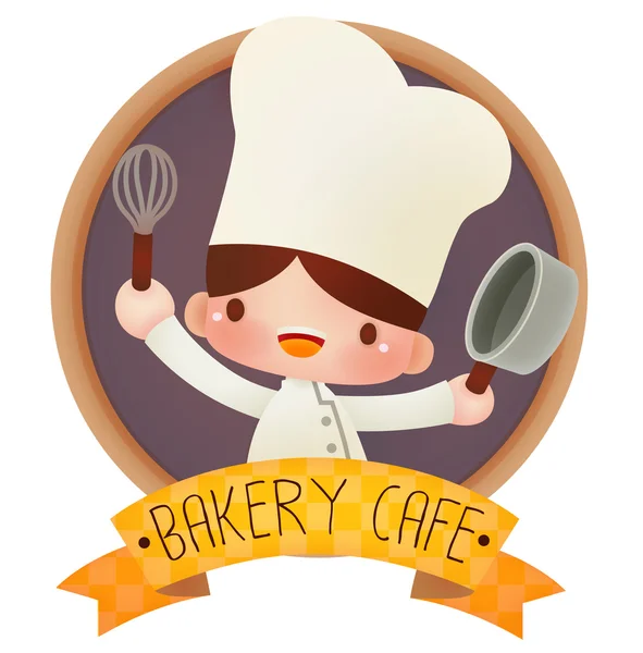 Cute cartoon chef-kok — Stockvector