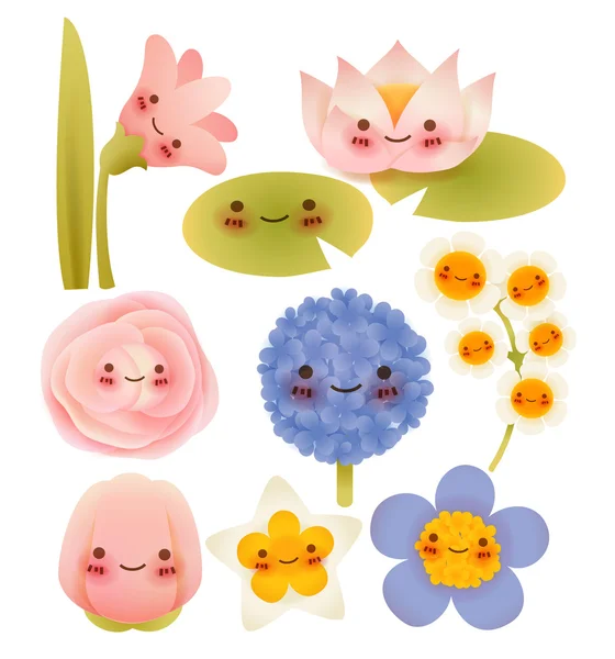 Verzameling van cute bloemen — Stockvector