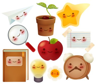 Set of back to school icons   clipart