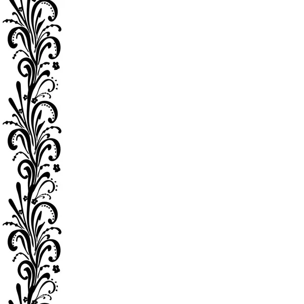 Floral Ornament Seamless Patterns Black White Style Vintage Style Design — Stock Vector