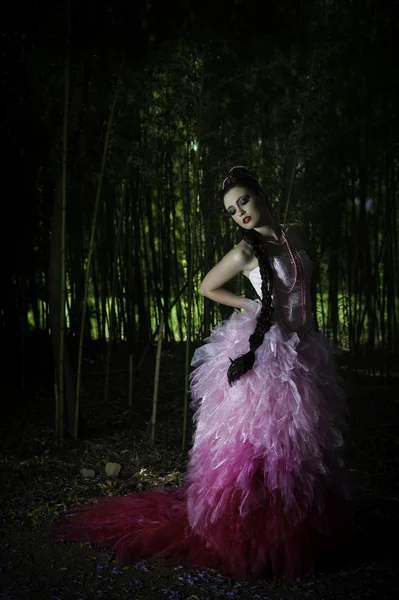 Fantasy woman in enchanted forest