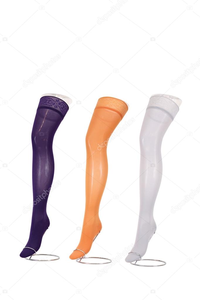 Colorful compression stockings for treating different venous dis
