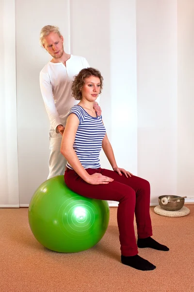 Fisioterapista Correzione, Postura — Foto Stock