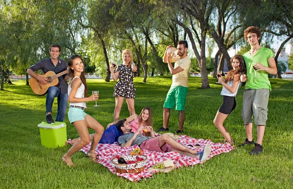 Amigos se divertindo no parque — Fotografia de Stock