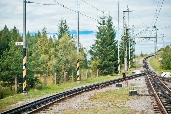 Single-track spoorweg — Stockfoto