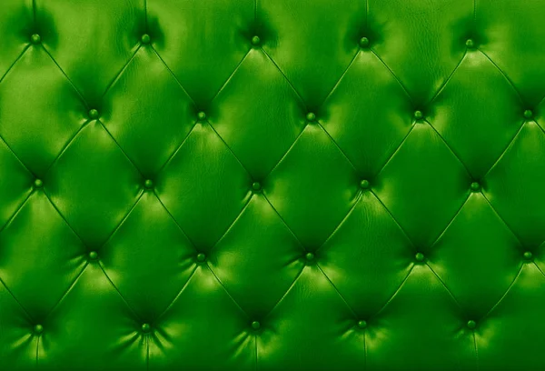 Green sofa leather background — Stock Photo, Image