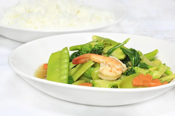 Stir-fried vegetables with fork — Stock Photo, Image